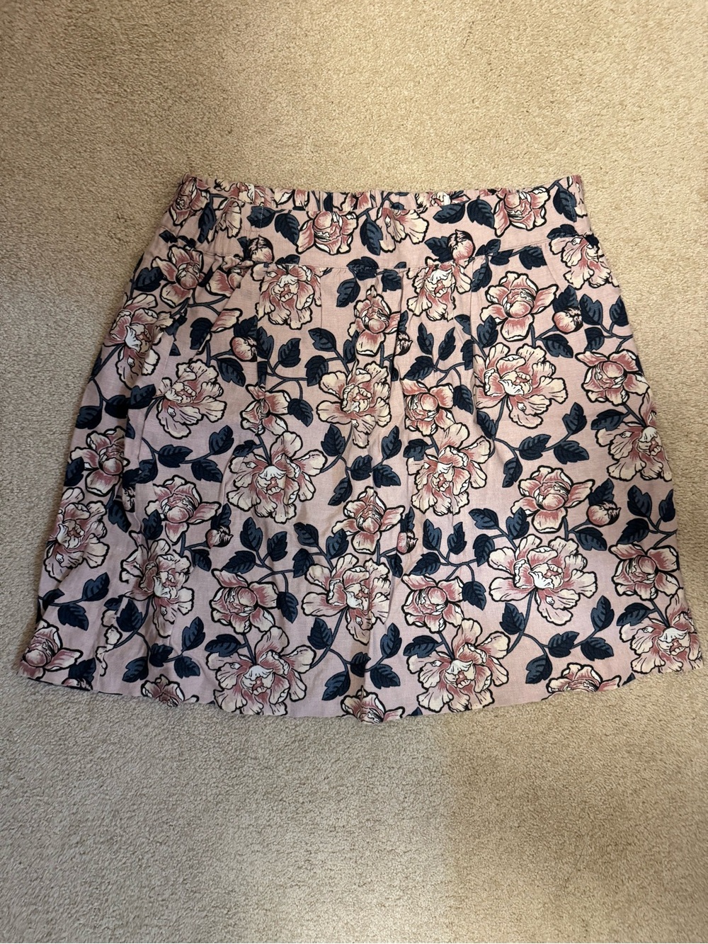 LOFT Pink Floral Mini Skirt